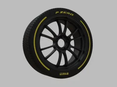 Miniature Konig Hypergram Rim and Tire - 3D Print - No Textures 3D print model