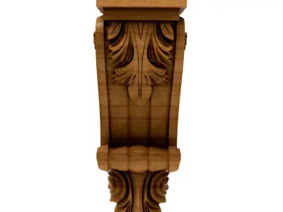 3D Model STL Capital ornate wooden corbel 3D model