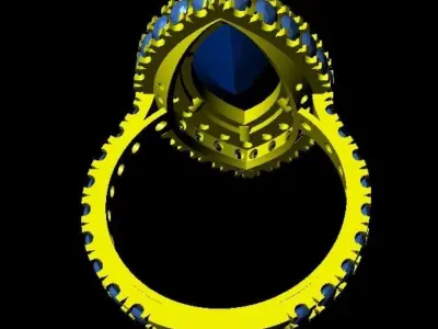 Red Sapphire Woman Ring 3D Model 3D print model