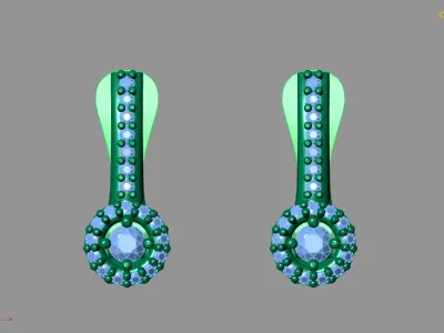 Mini Set Ring Pendant Earrings STL 3DM Womens Jewelry 3D print model