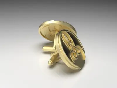 Flower Decor Cufflinks 003 3D print model