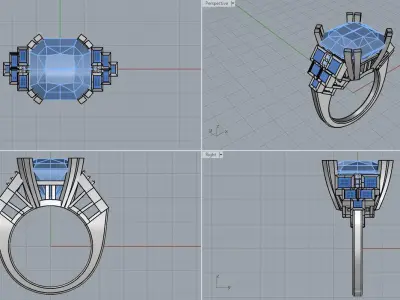ring with diamond 3D print model purchase
