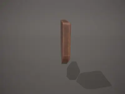 Wooden Wall Mount Low-poly 3D model
