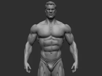 Bodybuilder statue 3D print model