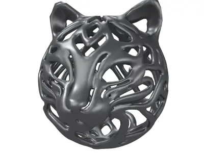 Abstract Cat Head Shape Decoration v1 009 Low-poly 3D model