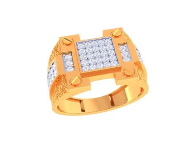 Mens gemstone diamond men Ring with details images 29 3D print model