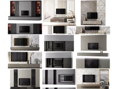 Wall TV 3d models collection
