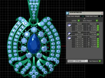 GLAMOROUS CRYSTAL PENDANT 3D PRINTABLE MODEL  3D print model