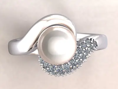 Pearl Ring 3D print model