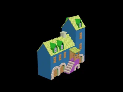 Medieval House 44 3D print model 3D model