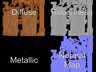 Rustic Brick Wall model pack Low-poly 3D model