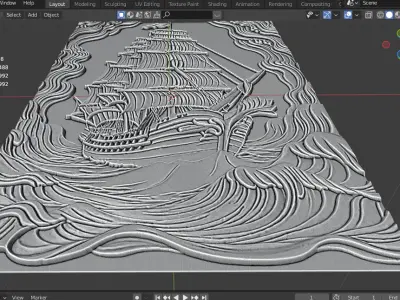 modern panel wall decor set wall relief mural CNC 145 3D model