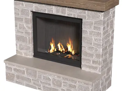 Provence style Fireplace Rustic Farmhouse Fireplace 3D model