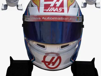 Grosjean Helmet 2016 Low-poly 3D model