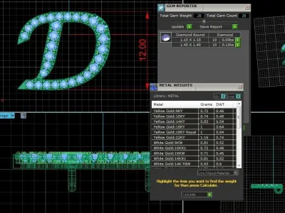 Jewelry Alphabet Pendant D 3D print model