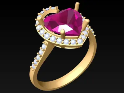 Heart Ring - Womens Rings - N182110 3D print model