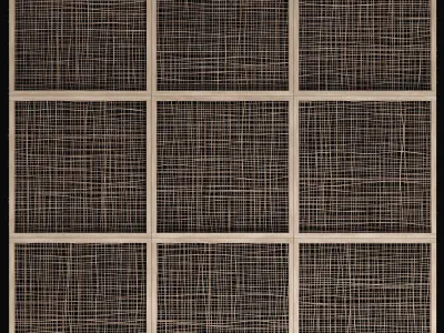 Ceiling wood cage thin branch n4 3D model