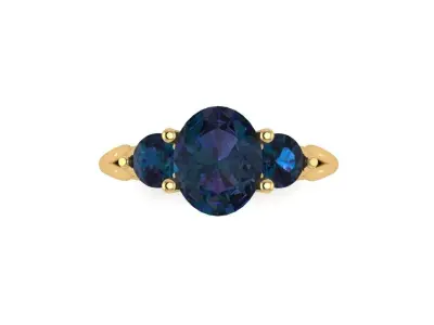 Women ring with stones for 3D printing gold and silver 3D print model