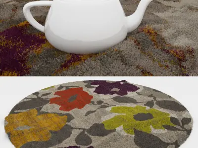 Round Rug Set 295 3D model