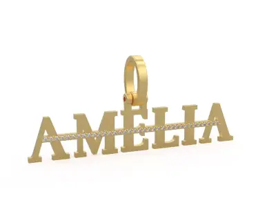 Model 1134 Amelia Name Pendant Stripe Diamond 3D print model