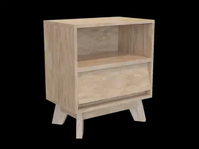Cabinet wooden 02 Low-poly 3D model