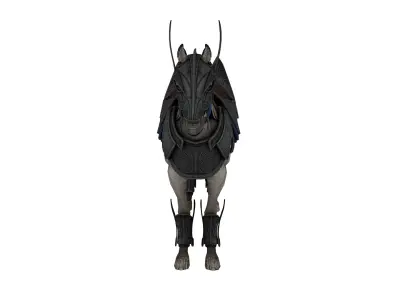 Armored Horse 3D Model  Game Ready and  Rigged Low-poly 3D model