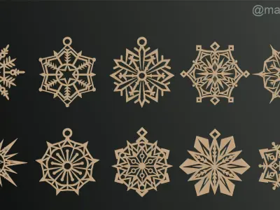 SNOWFLAKES CLASSIC TREE DECORATION 3D print model