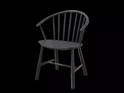 Johansson J64 Chair-BlackAsh wood Low-poly 3D model