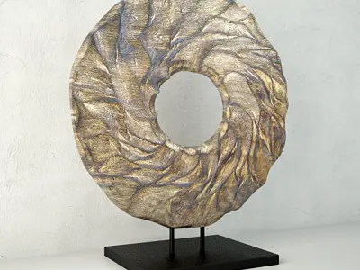 Turbulence circular bronze sculpture 3D model