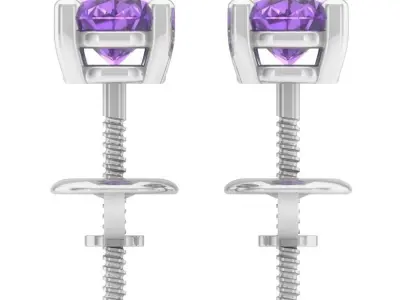 AV 405 Ladies Solitaire Stud-Earrings 3D print model