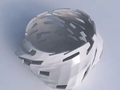 Bowl twisted elipse with cuts 3D print model