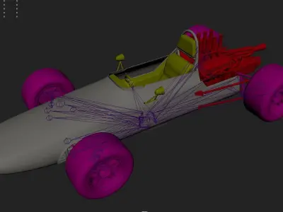 Bolide Rigged Race Car Low-poly 3D model