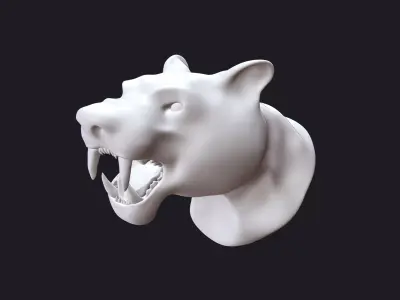 Tiger head sculpture 3D model