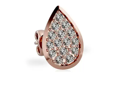 Earrings-102410 rose gold plated tear shaped stud earring wit... 3D print model