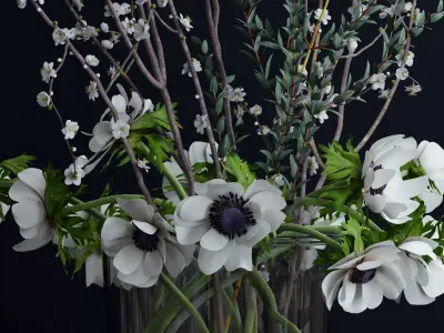 Anemones and branches 3D model