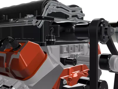 MAGNUSON SUPERCHARGED CHEV ZZ632 ENGINE COMPLETE 3D print model