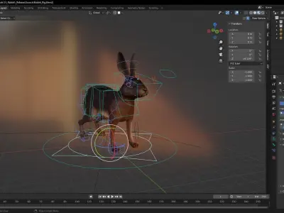 Bouncy Bunny 3D Rabbit Model Realistic  hare toon Low-poly 3D model