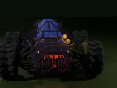 buggy futuristic vehicle Low-poly 3D model