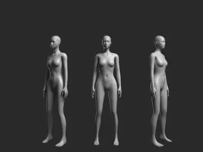 Animated Female Mesh - 12 sport poses v1 Low-poly 3D model