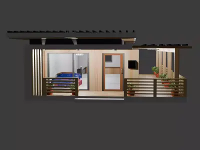 MODERN HOME  Low-poly 3D model