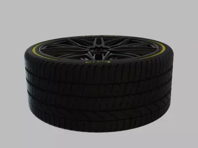 Miniature Vossen HF-7 Rim and Tire - 3D Print - No Textures 3D print model