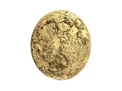 moon carved decor Bas-Relief Set  3D print model