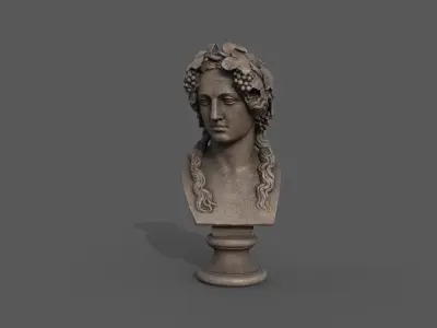 Head of Bacchus Low-poly 3D model