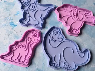 Dinosaur set Cookie Cutter 3D print model