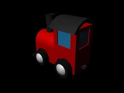 Train Engine Low-poly 3D model