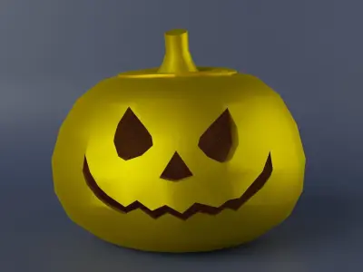 Gold Halloween Pumpkin Low-poly 3D model
