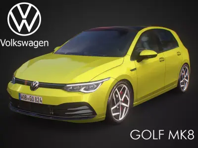 Volkswagen Golf 2020 Low-poly 3D model