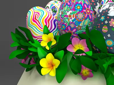 Easter Eggs Holiday Decoration 3D model