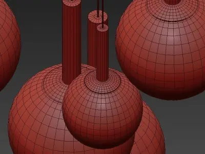 Chandelier with balls hanging from it 3D model