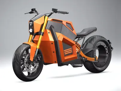 RMK E2 electric motorcycle Orange 3D model